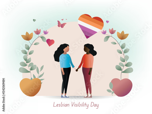 Two women holding hands celebrating lesbian visibility day