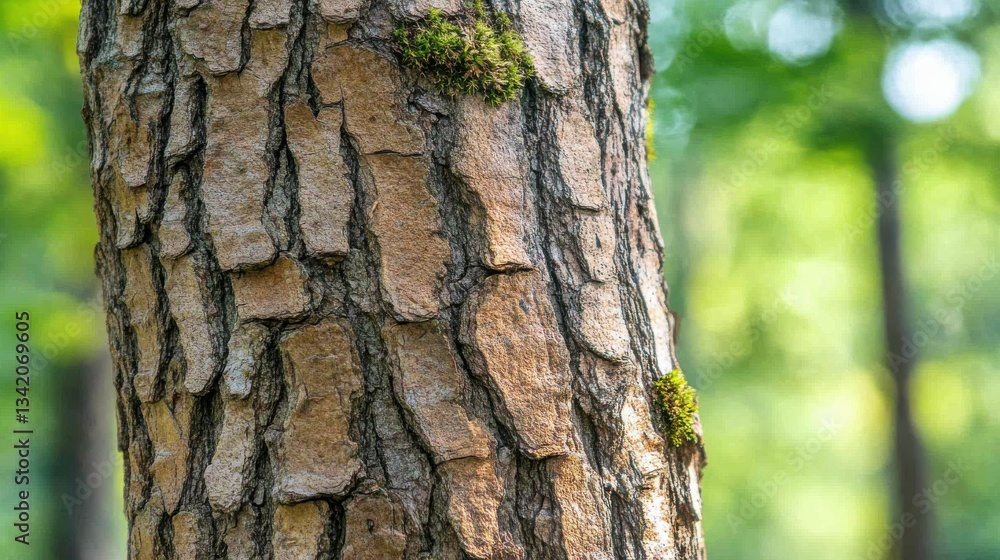 Obraz premium Detailed Close-Up of Tree Bark Texture in Natural Forest Environment