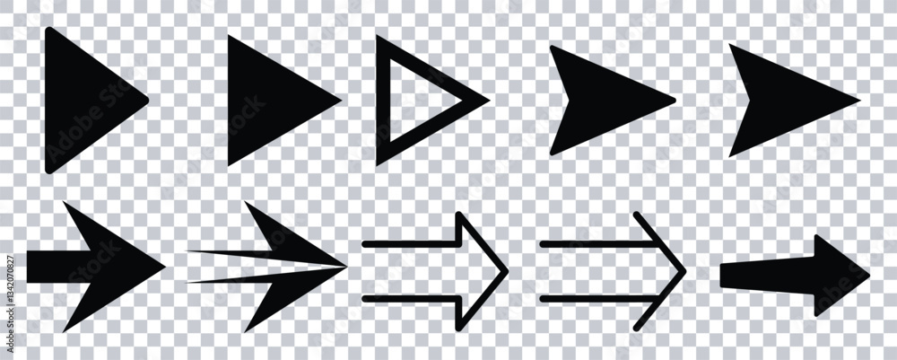 Bold Black Arrow Icons Set - Direction, Forward, Play, Navigation Vector PNG. Bold Black Arrow Icons Set - Direction, Forward, Play, Navigation Vector PNG.