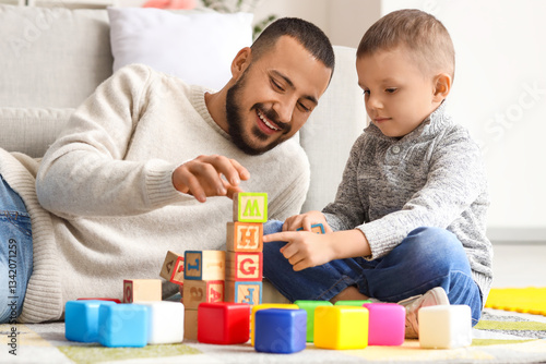 Happy father and his little...