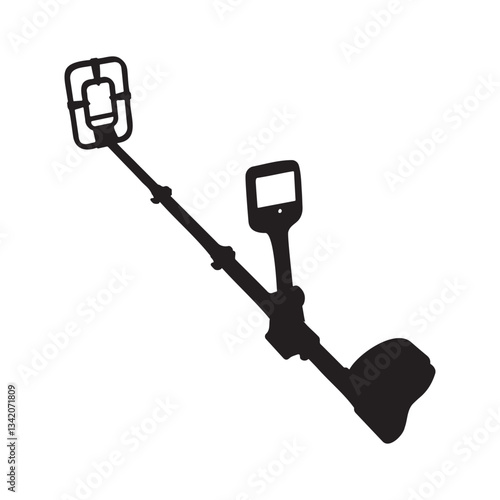 Gold Detector Silhouette Vector Illustration