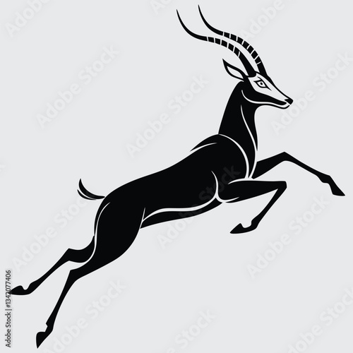 A gazelle sprinting away from danger image silhouette design vector art and illustration