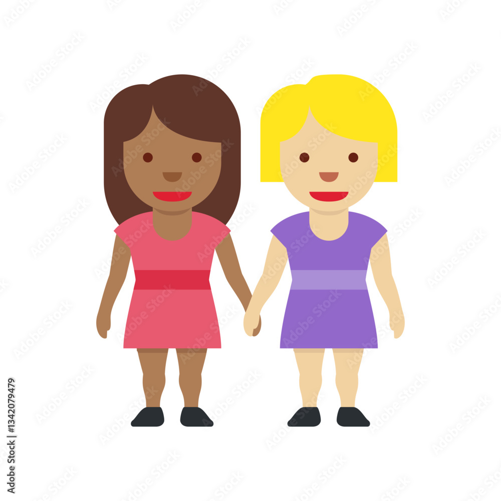 Holding Hands (Dark-Skinned & Blonde Female Couple)
Holding Hands (Dark-Skinned & Blonde Female Couple)