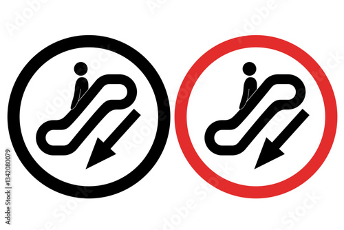 Escalator Moving Down Icons