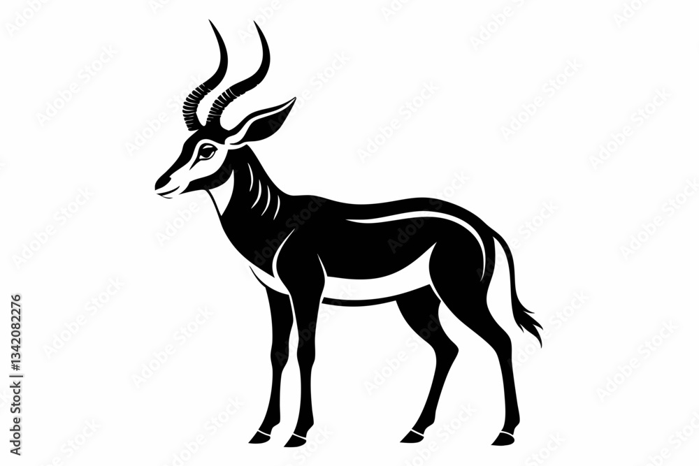 antelope line art silhouette vector illustration antelope line art silhouette vector illustration