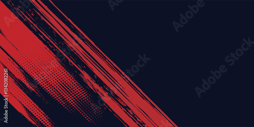 Red halftone dots blue color pattern gradient grunge texture background. Dot pop art comic sport style  sport background