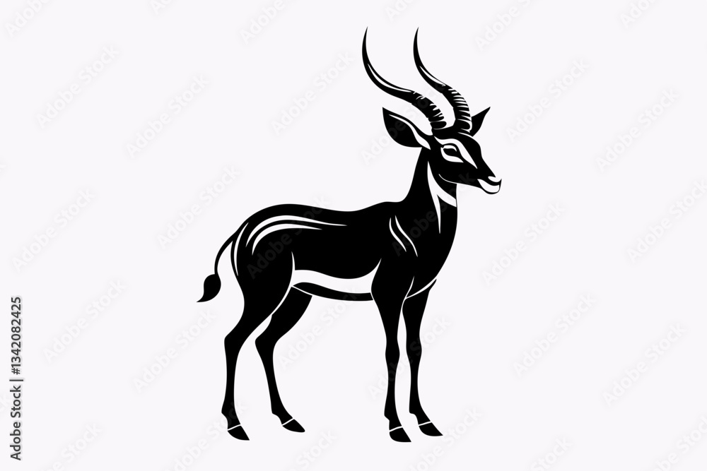 Fototapeta premium antelope line art silhouette vector illustration