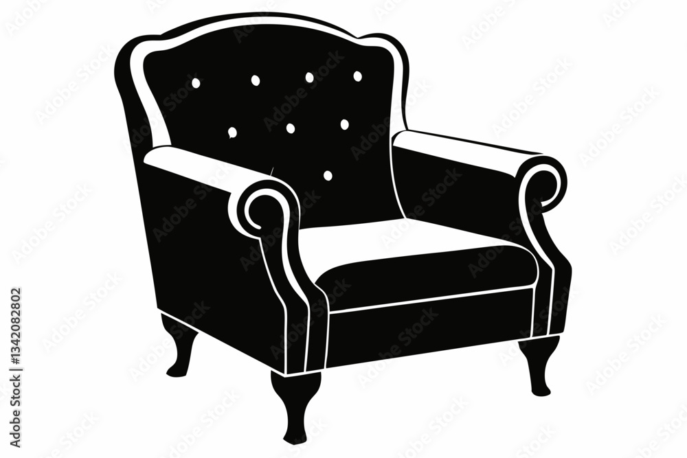 armchair line art silhouette vector illustration armchair line art silhouette vector illustration