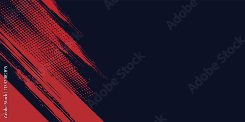 Red halftone dots blue color pattern gradient grunge texture background. Dot pop art comic sport style  sport background