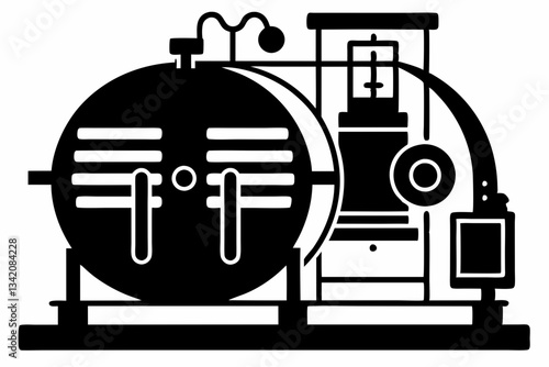 autoclave line art silhouette vector illustration