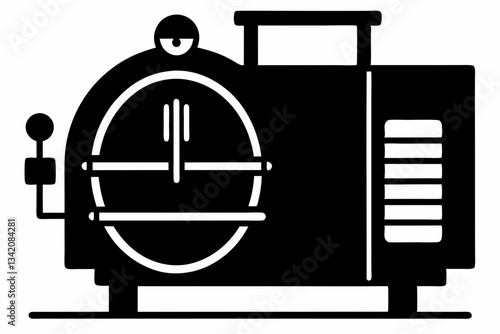 autoclave line art silhouette vector illustration