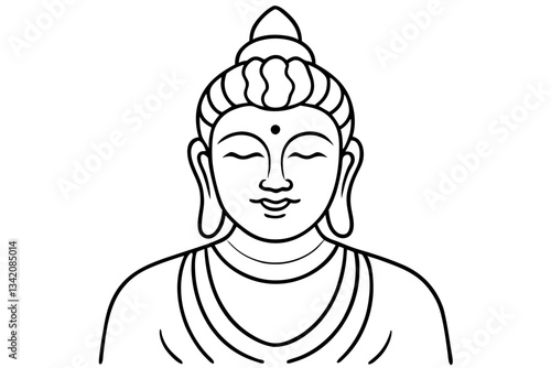 bodhisattva line art silhouette vector illustration