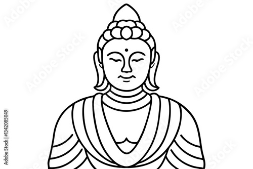 bodhisattva line art silhouette vector illustration