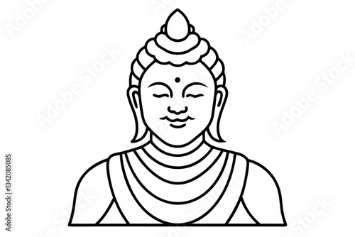 bodhisattva line art silhouette vector illustration