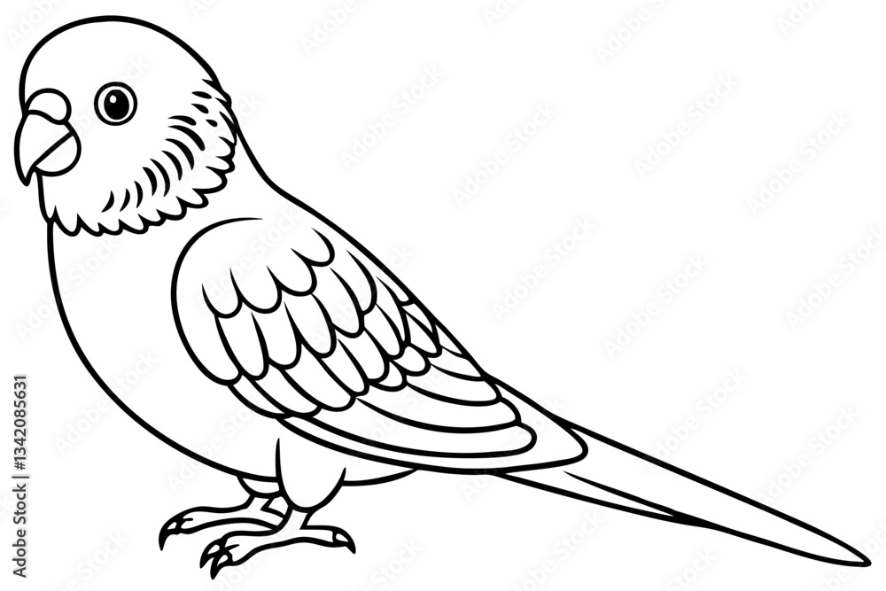 budgerigar line art silhouette vector illustration budgerigar line art silhouette vector illustration