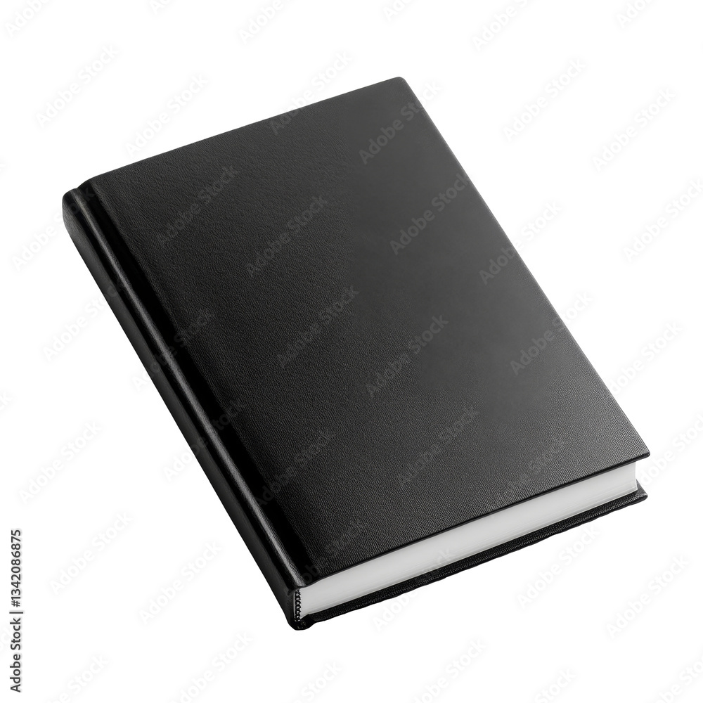 Book with black cover lying flat showing elegant and minimalist appearance from top view Book with black cover lying flat showing elegant and minimalist appearance from top view