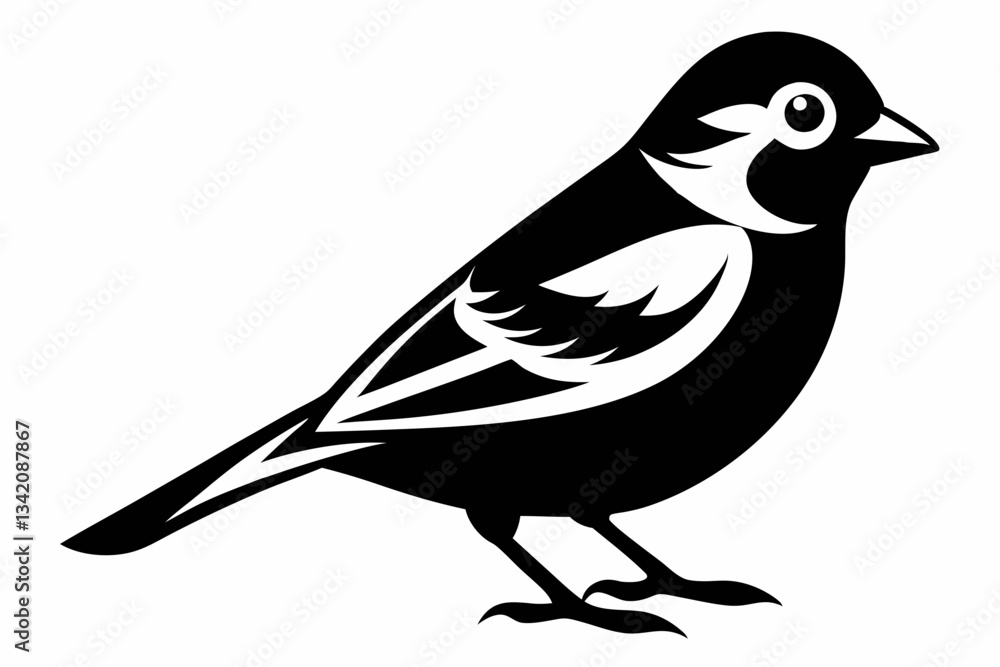 Obraz premium chaffinch line art silhouette vector illustration