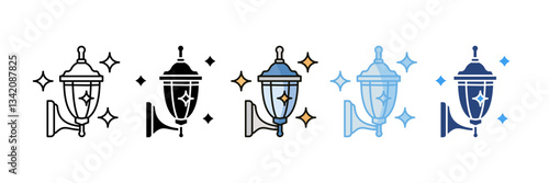 Outdoor Lighting Icon Set Multiple Style Collection
