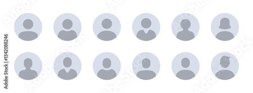 User avatar icon vector illustration. Login photo placeholder. Man, woman or genderless.