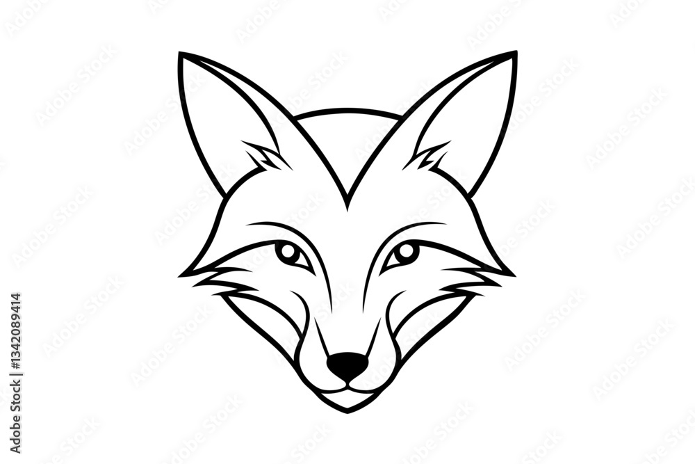 Fototapeta premium elegant fox head line art silhouette vector illustration