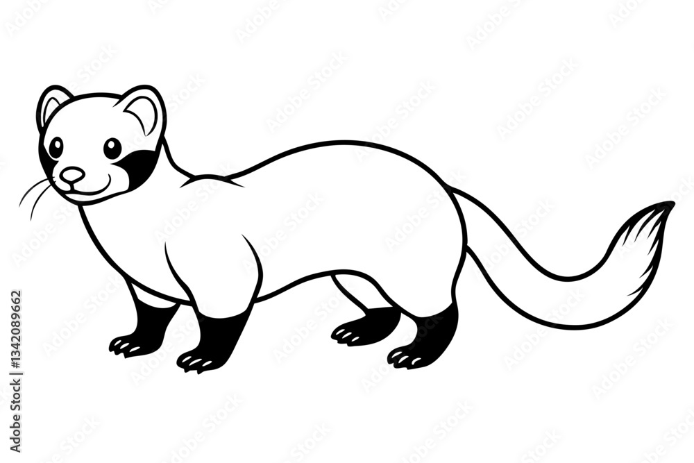 ferret line art silhouette vector illustration ferret line art silhouette vector illustration