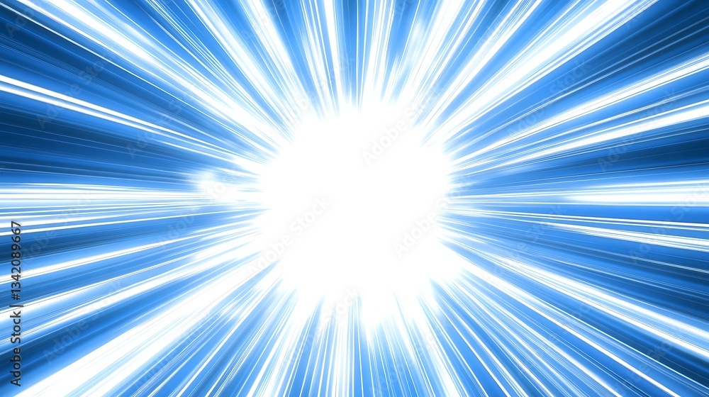 Obraz premium Bright blue light radiating outwards from a central white source