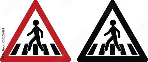 A man walking on a zebra crossing Pedestrian icon in flat set isolated on transparent background