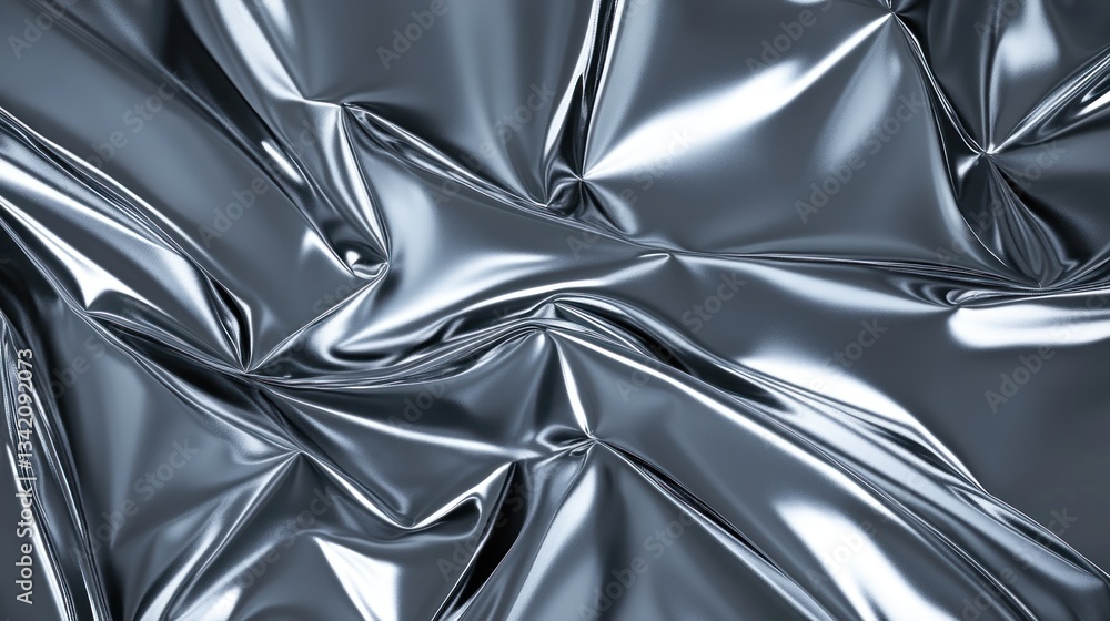 Obraz premium Abstract Metallic Drapery: A Study in Silver