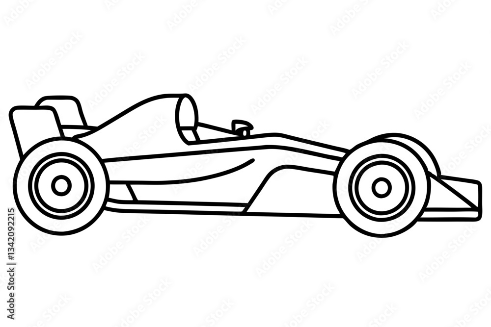 Obraz premium formula one car line art silhouette vector illustration
