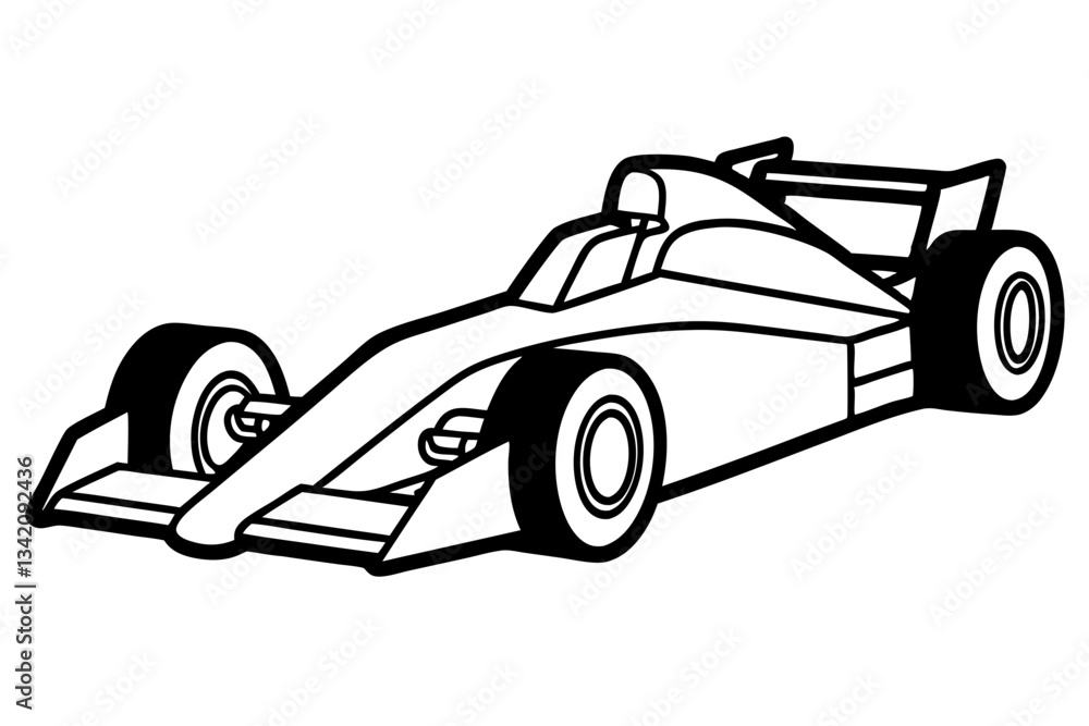 Obraz premium formula one car line art silhouette vector illustration