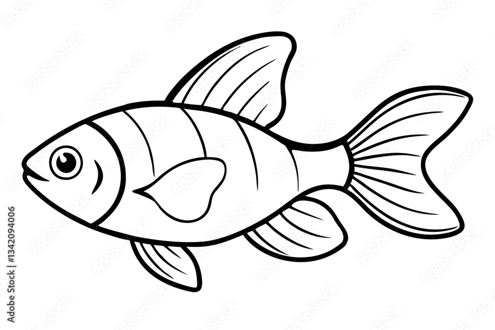 Fototapeta premium goldfish line art silhouette vector illustration