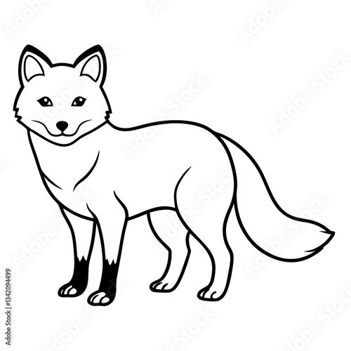 Fox Silhouette: A simple yet elegant outline illustration of a fox, perfect for designs. This minimalist artwork captures the essence of the fox in a clean, uncluttered style.