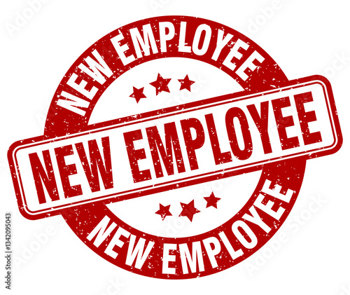 Foto new employee stamp. new employee label. round grunge sign