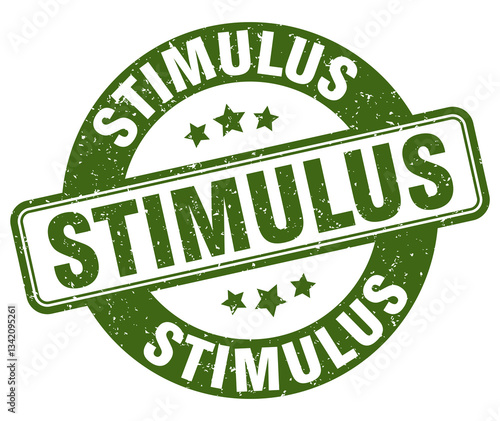 stimulus stamp. stimulus label. round grunge sign