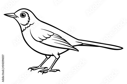 lark bird line art silhouette vector illustration