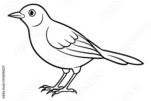 lark bird line art silhouette vector illustration