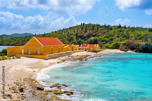 The beach named Boca Slagbaii. Bonaire, Caribbean Sea