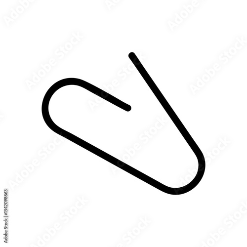 paperclip office supply symbol flat stroke icon for apps and websites
