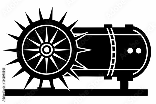 particlecar accelerator line art silhouette vector illustration