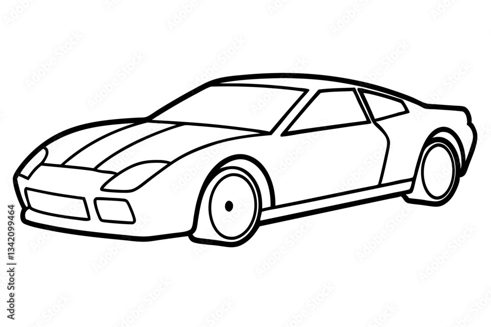 Fototapeta premium racing car line art silhouette vector illustration
