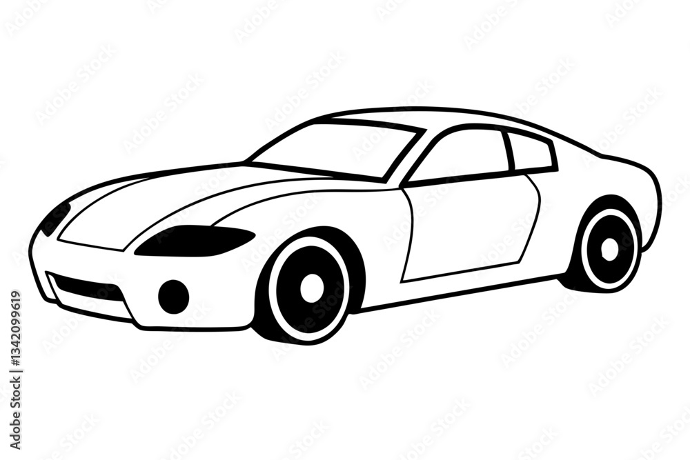 Fototapeta premium racing car line art silhouette vector illustration