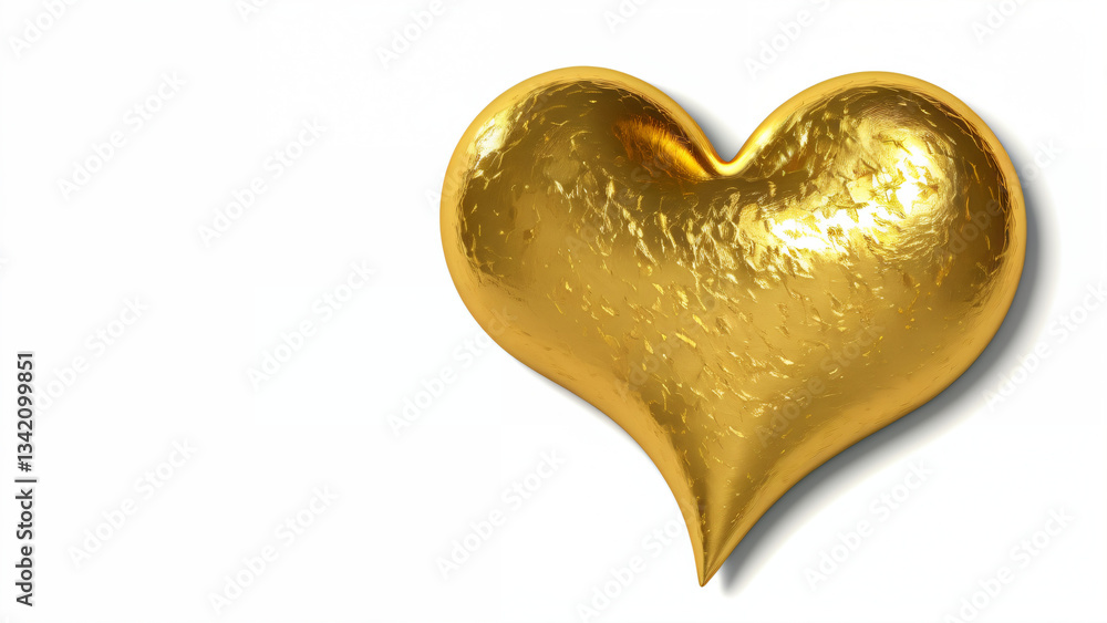 Fototapeta premium gold heart on a white background