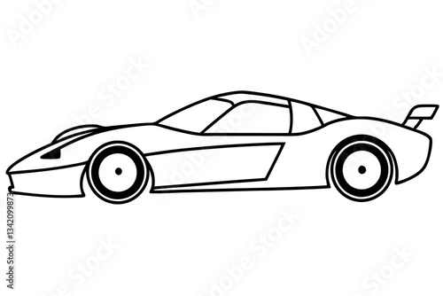 racing car line art silhouette vector illustration