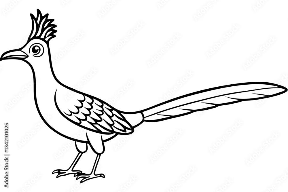 Obraz premium roadrunner line art silhouette vector illustration