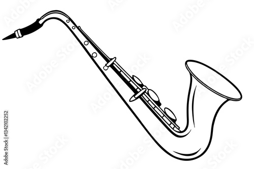 saxophone line art silhouette vector illustration
