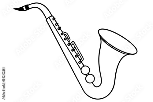saxophone line art silhouette vector illustration