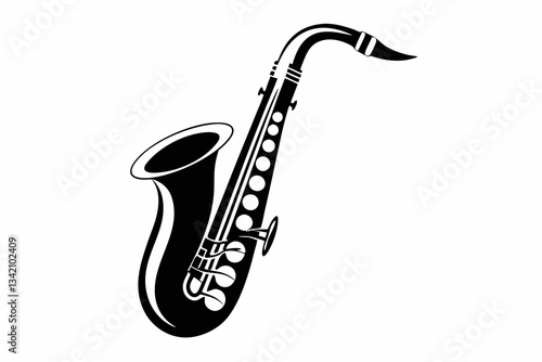 saxophone line art silhouette vector illustration