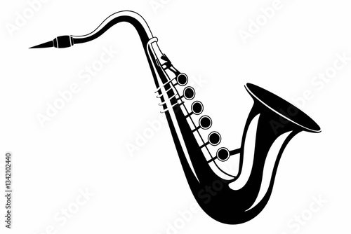 saxophone line art silhouette vector illustration