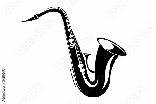 saxophone line art silhouette vector illustration
