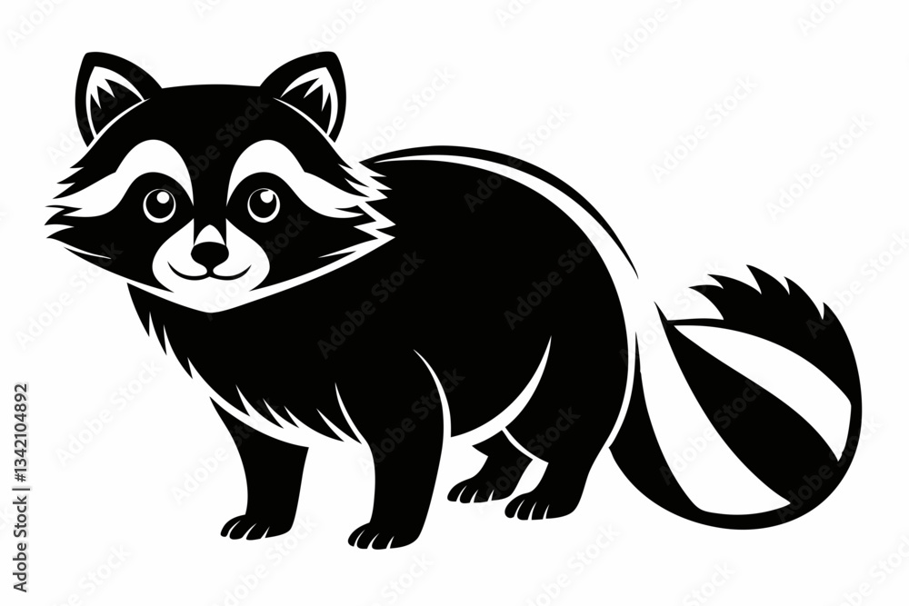 Obraz premium tanuki line art silhouette vector illustration